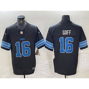 Mens Kids Youths Jared Goff Black Vapor Stitched Jersey